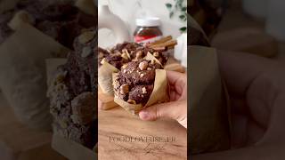 Muffins chocolat cœur nutella pâtisserie baking recipe muffins nutella recette [upl. by Ecirtram]