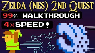 The Legend of Zelda NES 1986  99 Walkthrough  4x Speed  Quest 2 [upl. by Inig]