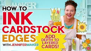 How to Ink Cardstock Edges  Add Depth to Layered Cards [upl. by Abel]