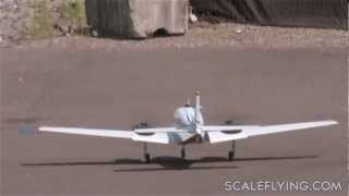 RC Aerodyne Scale Beechcraft Baron ARF Test Flight [upl. by Hebe]