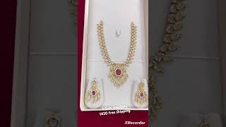 1 grm jewellery  necklace sets interested can comment for details to purchase necklace [upl. by Freberg]