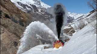 DFB Dampfschneeschleuder R12 im Frühlingsschnee 2021 Steam snow plough in the swiss mountains [upl. by Susana744]