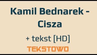 Kamil Bednarek  Cisza  tekst słowa HD [upl. by Airtina955]