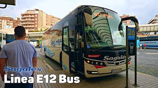 e12 Sagalés  Autobús exprés de Barcelona  Viaje completo [upl. by Yddor]