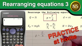 Rearranging equations 3  PRACTICE National 5 Physics [upl. by Andriana]