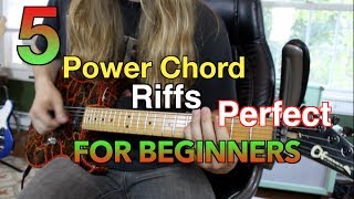 5 Power Chord Riffs Perfect For Beginners  With Tabs [upl. by Duff]