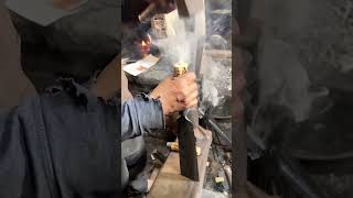 Installation process of forging tool handle [upl. by Nosila251]