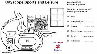 IELTS Listening Map with Answers and Script  Cityscope Sports and Leisure [upl. by Akvir]