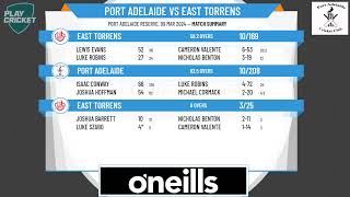 SACA Premier Cricket  West End Mens 1st Grade Div One  Rd10  Port Adelaide v East Torrens  Day 2 [upl. by Norean]