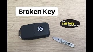 VW Volkswagen Skoda Seat Broken Key HOW TO Fix Snapped Blade [upl. by Katherin]