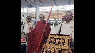 Chinna jeeyar Swamy hydarabad airport entry viralvideo youtube funnyyoutubeshorts [upl. by Nnylaj37]