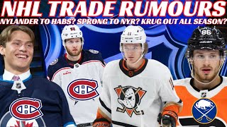 NHL Trade Rumours  Habs Jets NYR Ducks Isles amp Nylander to Habs Krug To Miss 2425 Season [upl. by Atteniuq274]