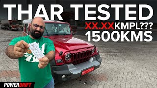 Is the New Thar 5Door the Ultimate Road Trip SUV  Fuel Economy Test over 1500KM Trip  PowerDrift [upl. by Ellienad]