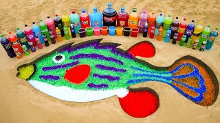 How to make Cowfish with Orbeez and Different Sodas Fanta Monster Big Coca Cola vs Mentos [upl. by Ybur55]