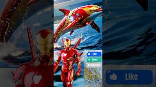 superher dolphin fish 2024🥰🥰marvel avengers spiderman short [upl. by Lehplar636]