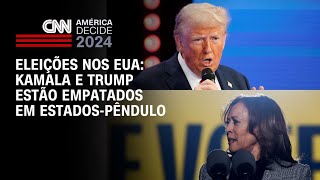 Eleições nos EUA Kamala e Trump estão empatados em estadospêndulos  CNN ARENA [upl. by Kylen]