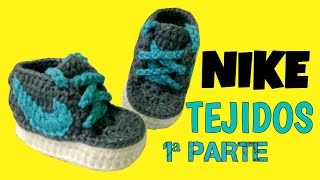 Zapatitos Nike tejidos a Crochet talla 36 meses  parte 12 [upl. by Cioban]