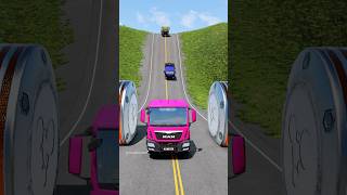 Cars vs giant bollards crash part562 shortvideo beamngdrive shorts india truck car [upl. by Rebba]