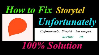 How to fix Storytel App Unfortunately Has Stopped Problem Solution  Storytel Stopped Error [upl. by Adigun]