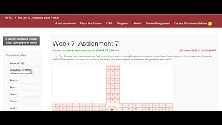 NPTEL The Joy of Computing using Python Week 7 Assignment 7JanApr 2024 subscribe like nptel [upl. by Dupuis954]