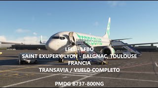 LFLL  LFBO  TRANSAVIA  FULL FLIGHT  PMDG B737800NG [upl. by Wertz]