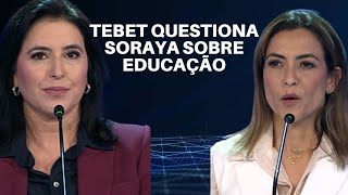 Simone Tebet pergunta sobre educação a Soraya Thronicke [upl. by Nolyad]