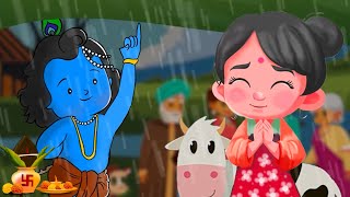 Story of Little Krishna and Govardhan  Hindi Stories for Kids  Happy Diwali [upl. by Lambard]