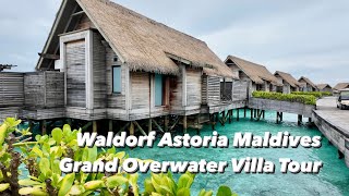 Waldorf Astoria Maldives  King Grand Overwater Villa Room Tour [upl. by Theodosia]