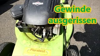 Zündkerzengewinde reparieren beim Rasenmäher Briggs amp Stratton [upl. by Retsevlis]