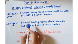 Trick to remember Isobar Isotopes Isotones  Isoelectronic [upl. by Carlson800]