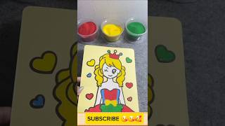 Blinking eye Girls👧  Girls ASMR 👸Sand Painting coloring short painting art challenge [upl. by Nomled329]