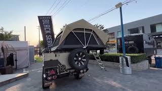 Lets check out this New 2024 Rooftop tent with off road camper trailer mini RV rooftoptent rv [upl. by Fanchie]