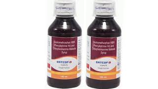 ENTCOF D Syrup Dextromethorphan HBR Phenylephrine Hd and Orpheniramine Male Syrup [upl. by Ecyob962]