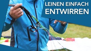 Gleitschirm Leinen EINFACH entwirren  Gleitschirmfliegen lernen  Flugschule Hirondelle Weinheim [upl. by Laughlin546]