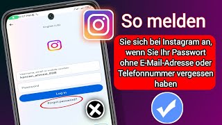 So melden Sie sich bei Instagram an wenn Sie Ihr Passwort ohne EMailAdresse und Telefonnummer [upl. by Ing]