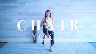 Senior amp Beginner Workout  15 minute Gentle Chair Yoga [upl. by Lairret674]