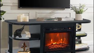 COMEFFIE 48 TV Stand with 18 Electric Fireplace Heater Modern TV Stand Assembly amp Review [upl. by Isleen]