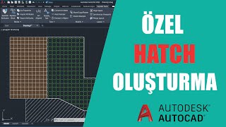 Autocad Özel Hatch Oluşturma  Autocad Tarama Komutu ile Özel Desen Verme  Superhatch Komutu [upl. by Knute]