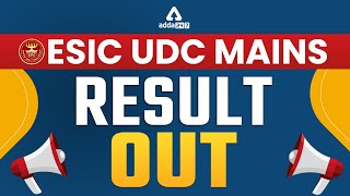 ESIC UDC Mains 2022 Result Out [upl. by Lodi]