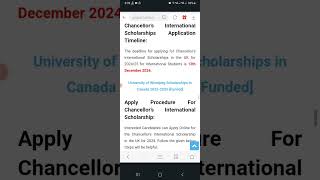 Chancellors International Scholarships in UK 20252026 Fully Funded [upl. by Orlan235]