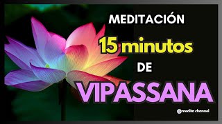 ॐ NUEVA Meditación VIPASSANA Guiada de 15 minutos 🙏 Rápida y Fácil Y PROFUNDA  medita channel [upl. by Kalil129]