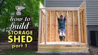 HOW TO BUILD A SHED PT 1  Framing The Floor Walls amp Roof plus Siding [upl. by Atnoek]