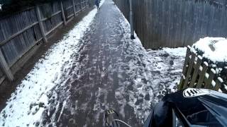 Pit bike mayhem uk 4 playtime in the snow 2 [upl. by Aihsik]