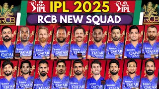 IPL 2025  RCB Team New Squad 2025  Royal Challengers Bangalore Squad 2024  RCB Team 2025 [upl. by Uuge]