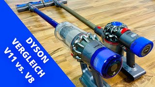 Dyson V11 vs V8 Vergleich Akkustaubsauger  Welcher Staubsauger ist besser [upl. by Hayyifas]