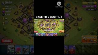 BASE TH 9 WAR LOOT 1JT Clash of clans strategi th 9 coc townhall9 th9 gameplay game baseth9 [upl. by Teevens176]