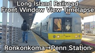 LIRR Front Window Timelapse Ronkonkoma to Penn Station [upl. by Tillion]