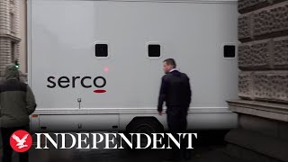 Prisoner vans arrive at Old Bailey ahead of Constance Marten and Mark Gordons hearing [upl. by Lejeune]