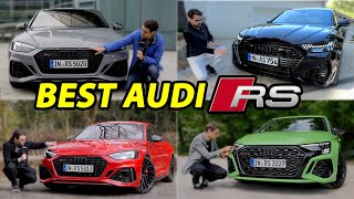 Best Audi RS comparison Audi RS3 vs RS5 vs RS6 vs RS7 vs RSQ3 vs RSQ8 vs RS etron GT [upl. by Lyrehc]