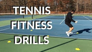 Tennis Fitness Drills On Court  Connecting Tennis  Fitness [upl. by Celinka28]